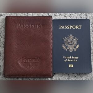 Genuine Leather Passport, Money And Credit Card Holder